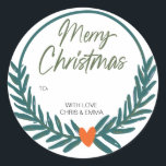 Merry Christmas Gift Label gepersonaliseerd met na<br><div class="desc">Gepersonaliseerde Christmas Label Stickers – Voeg een feestelijke touch toe! Maak elk cadeau extra speciaal met gepersonaliseerde stickers van het kerstlabel,  ontworpen om een unieke en feestelijke flair toe te voegen aan uw vakantiepakketten.</div>