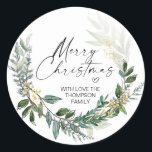 Merry Christmas Gift Label Greenery Krans Sticker<br><div class="desc">Het is bijna Kerstmis! Tijd om je cadeau voor het vakantieseizoen te plannen,  vergeet je persoonlijke Kerst stickers niet! Stijlvolle en mooie Kerst stickers zijn perfect voor kerstcadeautags of als envelopzegels op je kerstfeestkaarten en nog veel meer.</div>