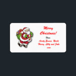 Merry Christmas Gift Label Label - Gepersonaliseer<br><div class="desc">Kerstman en zak van cadeaus - Merry Christmas Gift Label Label - Gepersonaliseerde naam</div>