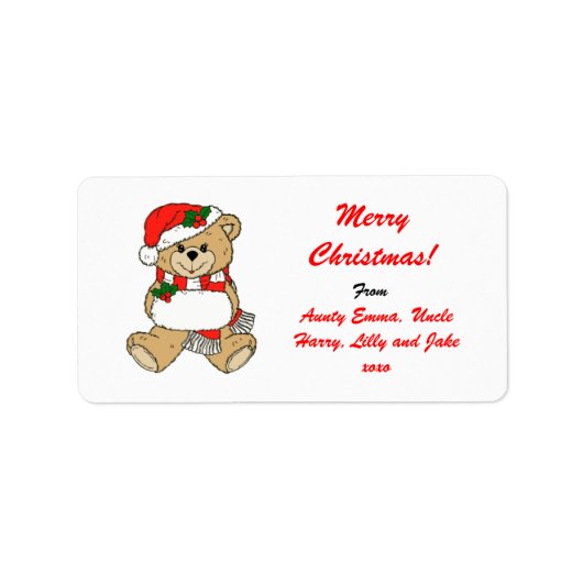 Merry Christmas Gift Label Label - Gepersonaliseer (Voorkant)