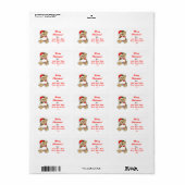 Merry Christmas Gift Label Label - Gepersonaliseer (Full Sheet)