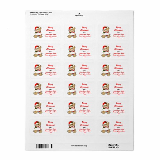Merry Christmas Gift Label Label - Gepersonaliseer (Full Sheet)