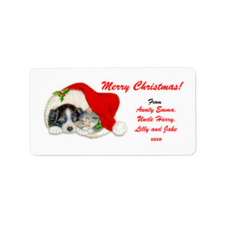 Merry Christmas Gift Label Label - Gepersonaliseer