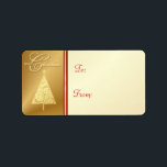 Merry Christmas Gift Label Labels - Elegant Gold<br><div class="desc">Elegante kerstcadeau Label Labels — Fancy abstracte kerstboom - stijlvol goud op gouden achtergrond. Overeenkomende mailing- en retouradreslabels beschikbaar.</div>