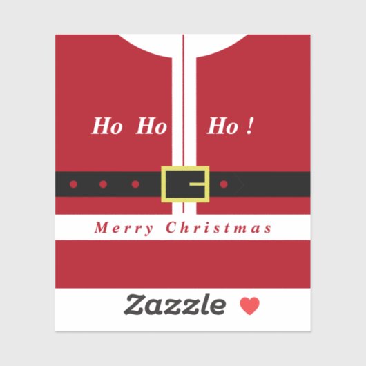 Merry Christmas Gift Sticker Funny Santa Design (Vel)
