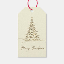 Merry Christmas Gift Tag | Elegant Christmas Tree