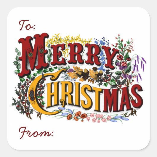Merry Christmas Gift Tag Stickers (Voorkant)