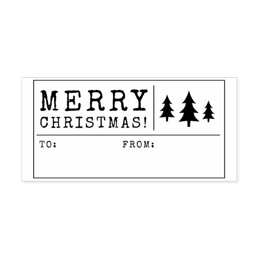 Merry Christmas Gift Wrap Label Rubberstempel (Afrduk)
