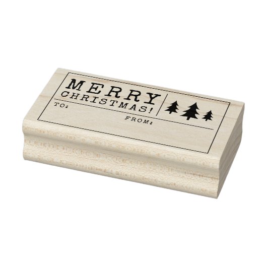 Merry Christmas Gift Wrap Label Rubberstempel (Stempel)
