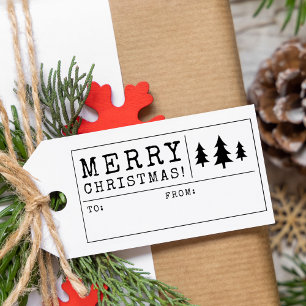 Merry Christmas Gift Wrap Label Rubberstempel