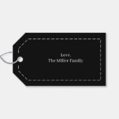 Merry Christmas Gifts Custom Name Minimalist Cadeaulabel (Achterkant Horizontaal)