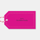 Merry Christmas Gifts Custom Name Minimalist Cadeaulabel (Achterkant Horizontaal)