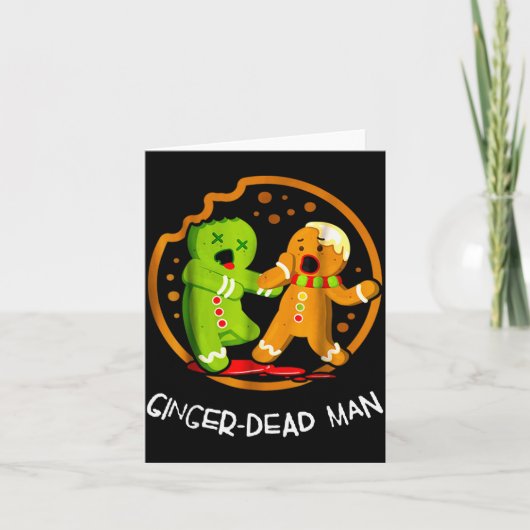 Merry Christmas Ginger-dead Man Cookie Zombie Xmas Kaart (Voorkant)