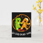 Merry Christmas Ginger-dead Man Cookie Zombie Xmas Kaart (Gele Bloem)