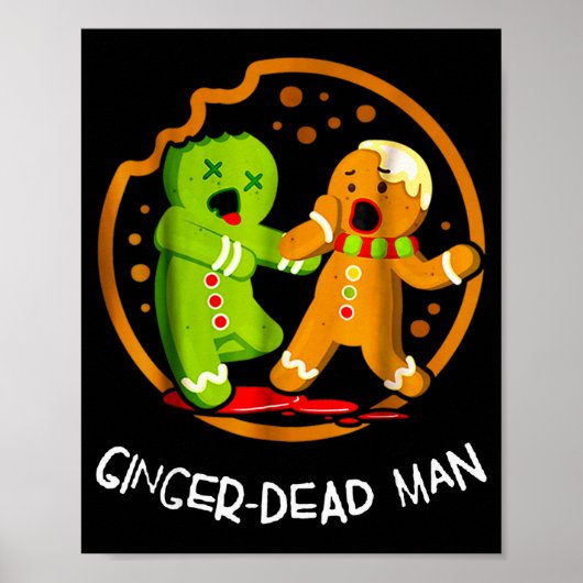 Merry Christmas Ginger-dead Man Cookie Zombie Xmas Poster (Voorkant)