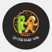 Merry Christmas Ginger-dead Man Cookie Zombie Xmas Ronde Sticker (Voorkant)