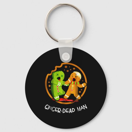 Merry Christmas Ginger-dead Man Cookie Zombie Xmas Sleutelhanger (Voorkant)
