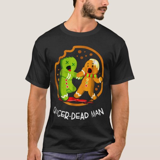 Merry Christmas Ginger-dead Man Cookie Zombie Xmas T-shirt (Voorkant)
