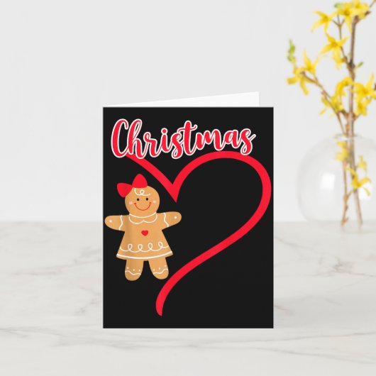 Merry Christmas Gingerbread Couple Christmas Pajam Kaart (Gele Bloem)
