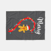 Merry Christmas Gingerbread Couple Xmas Pajamas Ma Fleece Deken (Voorkant (Horizontaal))