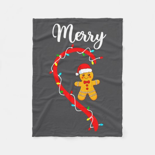 Merry Christmas Gingerbread Couple Xmas Pajamas Ma Fleece Deken (Voorkant)