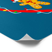 Merry Christmas Gingerbread Couple Xmas Pajamas Ma Poster (Hoek)