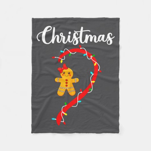 Merry Christmas Gingerbread Couples Xmas Pajamas M Fleece Deken (Voorkant)