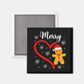 Merry Christmas Gingerbread Family Couples Xmas Pa Magneet (Voorkant / Achterkant)