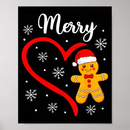 Merry Christmas Gingerbread Family Couples Xmas Pa Poster (Voorkant)