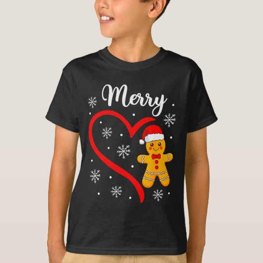 Merry Christmas Gingerbread Family Couples Xmas Pa T-shirt (Voorkant)