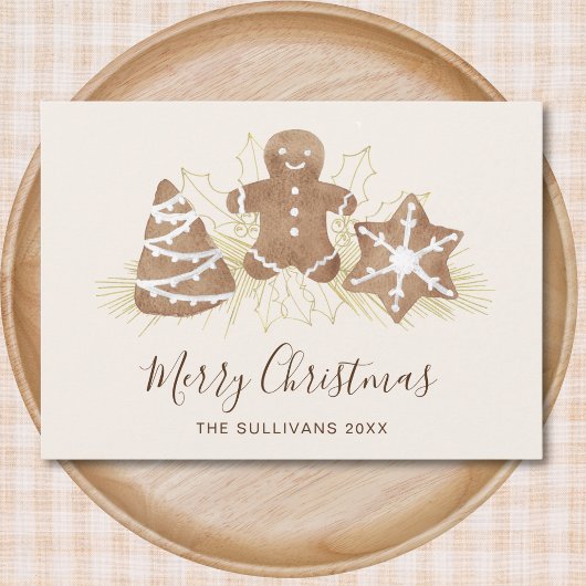 Merry Christmas Gingerbread Feestdagenkaart