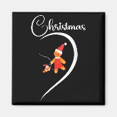Merry Christmas Gingerbread Fishing Lover Couple C Magneet (Voorkant)