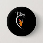 Merry Christmas Gingerbread Fishing Lover Couple C Ronde Button 5,7 Cm (Voorkant)