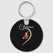 Merry Christmas Gingerbread Fishing Lover Couple C Sleutelhanger (Voorkant)