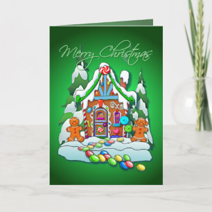 MERRY CHRISTMAS GINGERBREAD HOUSE by SHARON SHARPE Feestdagen Kaart