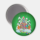MERRY CHRISTMAS GINGERBREAD HOUSE by SHARON SHARPE Magneet (Voorkant / Achterkant)