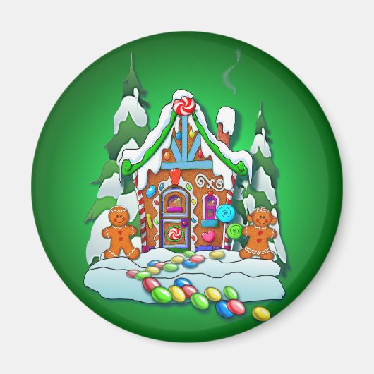 MERRY CHRISTMAS GINGERBREAD HOUSE by SHARON SHARPE Magneet (Voorkant)