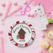 Merry Christmas Gingerbread House Plates Papieren Bordje (Feest)