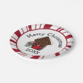 Merry Christmas Gingerbread House Plates Papieren Bordje (Gekanteld)
