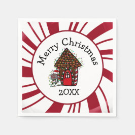 Merry Christmas Gingerbread House Servet