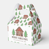 Merry Christmas Gingerbread House & Spruce Trees Bedankdoosjes (Voorkant Zijde)