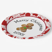 Merry Christmas Gingerbread Man Papieren Bordje (Gekanteld)