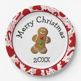 Merry Christmas Gingerbread Man Papieren Bordje