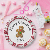 Merry Christmas Gingerbread Man Papieren Bordje (Feest)