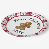 Merry Christmas Gingerbread Man Papieren Bordje (Gekanteld)