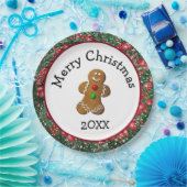 Merry Christmas Gingerbread Man Papieren Bordje (Feest)