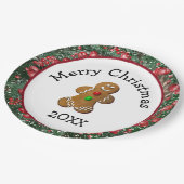 Merry Christmas Gingerbread Man Papieren Bordje (Gekanteld)