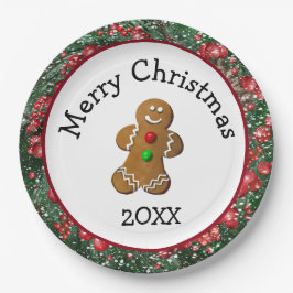 Merry Christmas Gingerbread Man Papieren Bordje