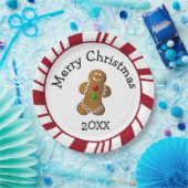 Merry Christmas Gingerbread Man Papieren Bordje (Feest)