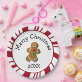 Merry Christmas Gingerbread Man Papieren Bordje (Feest)